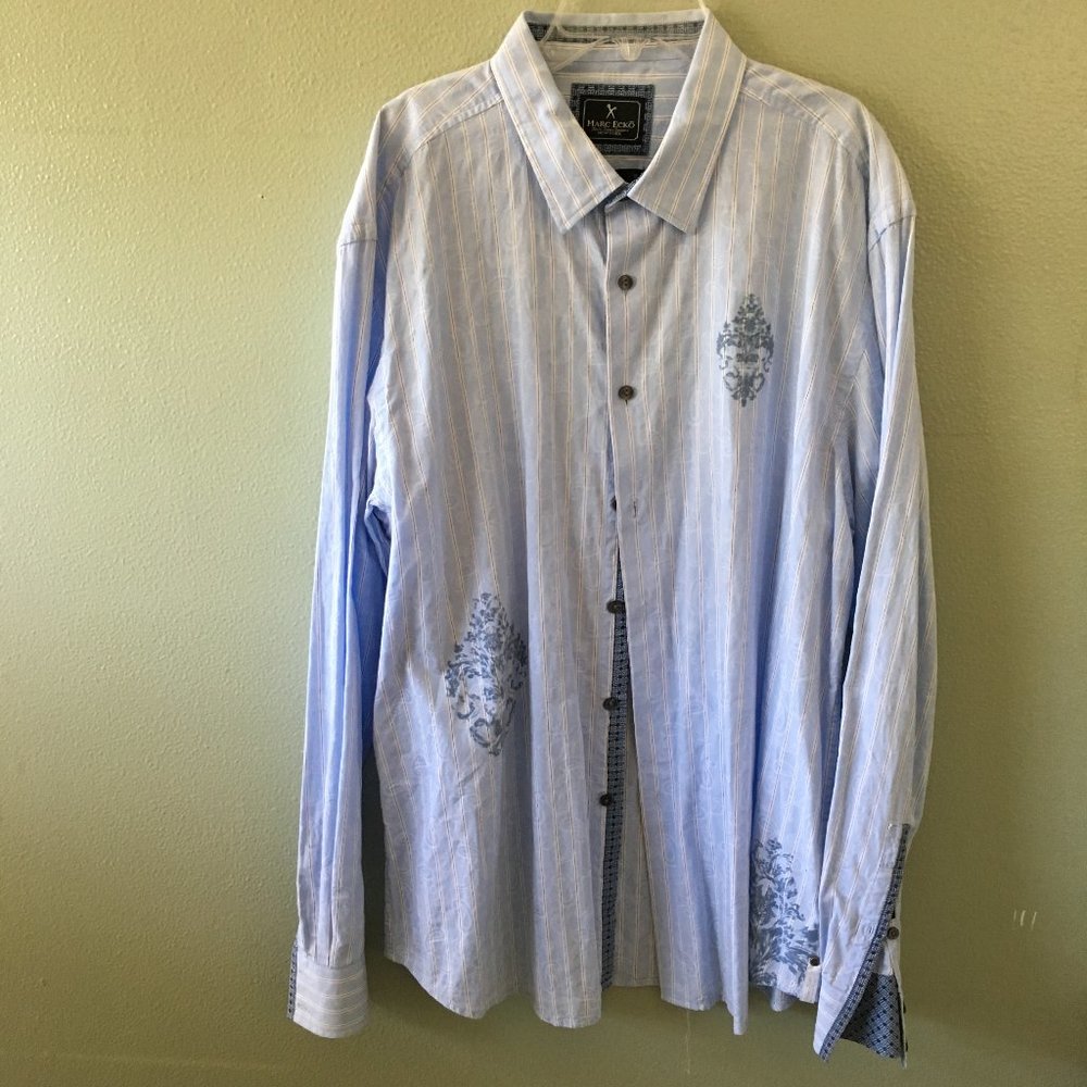 marc ecko striped paisley long sleeve shirt